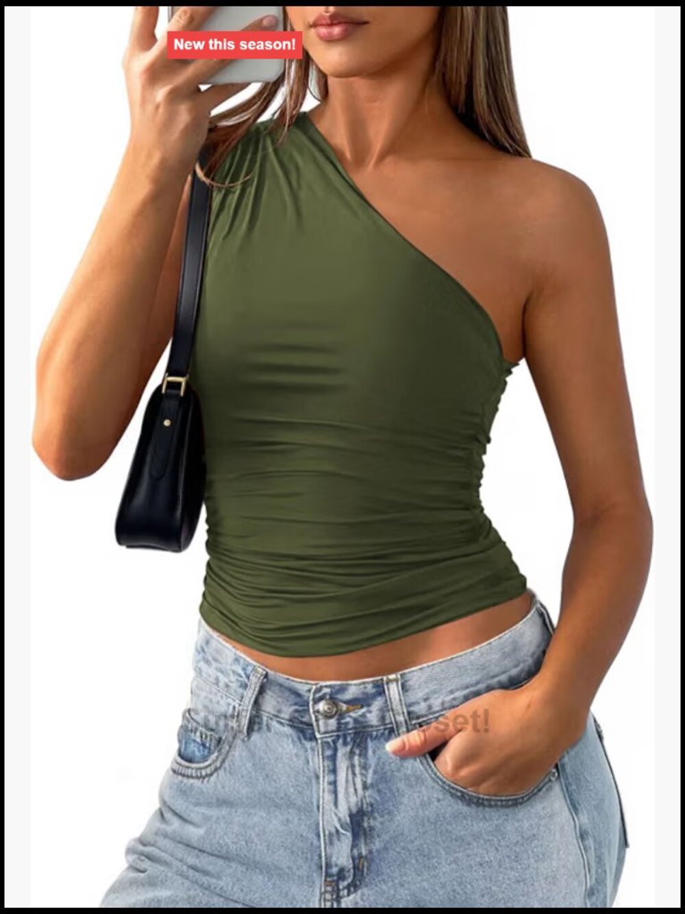 Sleeveless One Shoulder Knit Crop Tank Top Y2K Slim Fit Summer